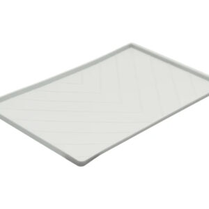 Messy Mutts Dog Silicone Mat Metal Rods Light Grey Medium