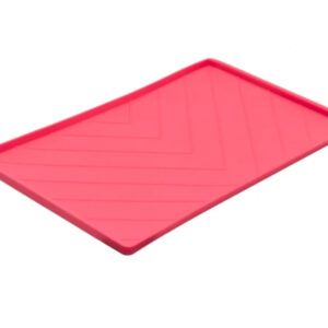 Messy Mutts Dog Silicone Mat Metal Rods Red Large