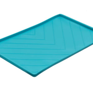 Messy Mutts Dog Silicone Mat Metal Rods Blue Large