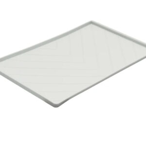 Messy Mutts Dog Silicone Mat Metal Rods Light Grey Large