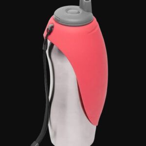 Messy Mutts Dog Travel Water Bottle Bowl Red