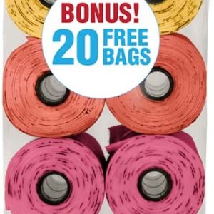 Bags on Board Waste Pick-up Bags Refill Yellow, Pink, Purple, Blue 140 Count