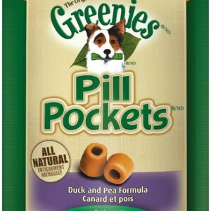 Greenies Pill Pockets Grain Free Dog Treats Duck and Pea Formula - Tablet Size 2.6 Oz. 25 Treats