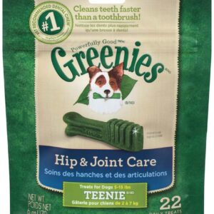 Greenies Hip and Joint Teenie Dental Dog Chews - 6 Ounces 22 Treats