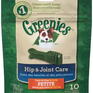 Greenies Hip and Joint Petite Dental Dog Chews - 6 Ounces 10 Treats