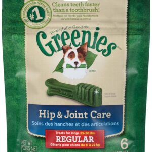 Greenies Hip and Joint Regular Size Dental Dog Chews - 6 Ounces 6 Treats