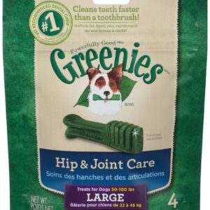 Greenies Hip and Joint Large Dental Dog Chews - 6 Ounces 4 Treats