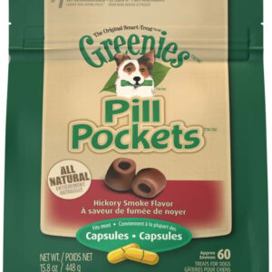 Greenies Pill Pockets Dog Treats Hickory Smoke Capsule 60 Count 15.8 oz
