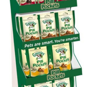 Greenies Canine Pill Pocket Mixed Dog Treat Floorstand/Powerwing Display 33 Count