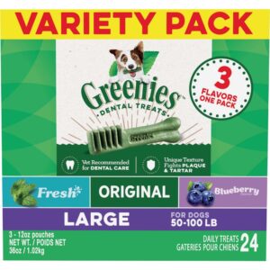 Greenies 3-Flavor Variety Pack Large Dog Dental Chews 36oz. 24 Treats