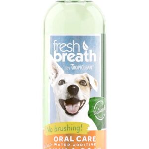 TropiClean Fresh Breath Oral Care Water Additive Plus Skin & Coat for Dogs 33.8 fl. oz