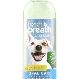 Tropiclean Fresh Breath Oral Care Water Additive Plus Digestive Support For Dogs 33.8 Fl Oz