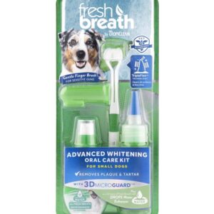 Tropiclean Fresh Breath Advanced Whitening Oral Care Kit For Dogs Small Breeds