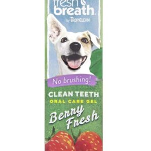 TropiClean Fresh Breath Berry Clean Teeth Oral Care Gel For Dogs 2 oz