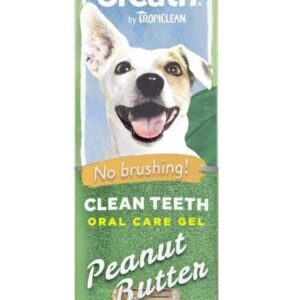 TropiClean Fresh Breath Peanut Butter Clean Teeth Oral Care Gel For Dogs 2 oz