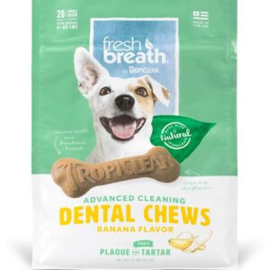 Tropiclean Dental Chew Banana Dog Treat 5-25Lbs Small 20Ct
