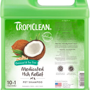 TropiClean Oatmeal & Tea Tree Medicated Itch Relief Shampoo for Pets 1 gal