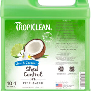 TropiClean Lime & Coconut Shed Control Shampoo for Pets 1 gal