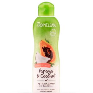 TropiClean Papaya & Coconut Luxury 2-in-1 Shampoo and Conditioner for Pets 20 fl. oz