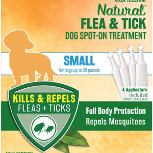 TropiClean Natural Flea & Tick Spot On Treatment for Dogs 0.2 fl. oz 4 Count