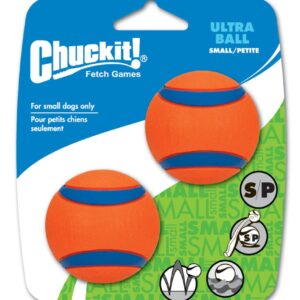 Chuckit! Ultra Ball Dog Toy Blue, Orange 2 Pack Small