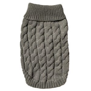 Fashion Pet Cosmo Chunky Cable Sweater Gray Medium