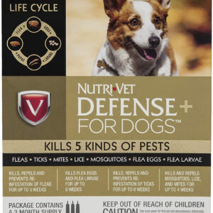 Nutri-Vet Defense+ Flea & Tick for Dog 1ea/SM11-32 lb, 4 pk
