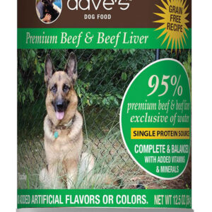 Dave's Pet Food Dog 95% Premium Meats Beef & Beef Liver 12.5oz. (Case of 12)