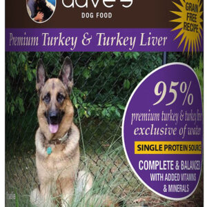 Dave's Pet Food  Dog 95% Premium Meats Turkey & Turkey Liver / 12.5 oz (Case of 12)