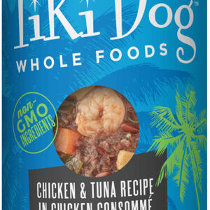 Tiki Pets Dog Whole Foods Chicken & Tuna Recipe in Chicken Consomm? 13.6oz. (Case Of 12)