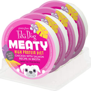 Tiki Pets Dog Meaty Chicken with Salmon 3oz (Case Of 4)