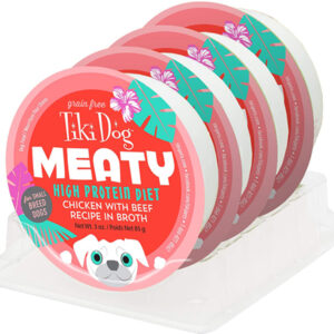 Tiki Pets Dog Meaty Chicken with Beef 3oz (Case Of 4)