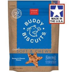 Cloud Star Original Soft and Chewy Buddy Biscuits With Bacon and Cheese Dog Treats, 20-Oz. Bag