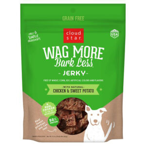 Cloudstar WAGMORE DOG JERKY GRAIN FREE CHICKEN SWEET POTATO 10OZ
