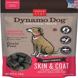 Cloud Star Dynamo Dog Skin and Coat Soft Chews Salmon Formula Dog Treats, 14-Oz. Bag