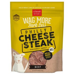Wagmore Bark Less Dog Jerky Grain Free Philly Cheesesteak Beef 10 oz.