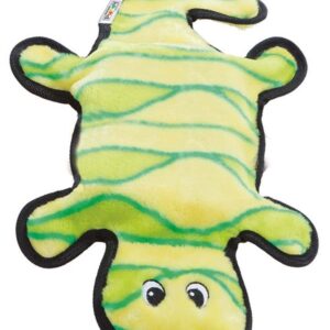 Outward Hound Invincibles Dog Toy Gecko 4 Squeakers Yellow/Green Large