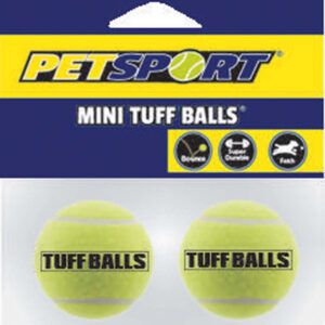 Petsport USA Tuff Ball Dog toy Yellow 2 Pack 1.5 in Mini