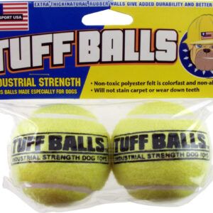 Petsport USA Tuff Ball Dog toy Yellow 2 Pack 2.5 in