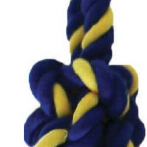 Petsport USA Twisted Chew Bumper Dog Toy Blue, Yellow 7 in Mini