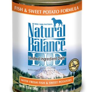 Natural Balance Pet Foods L.I.D Fish and Sweet Potato Formula Canned Dog Food 12Ea/13 Oz