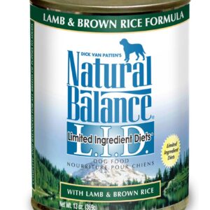 Natural Balance Pet Foods L.I.D Lamb and Brown Rice Formula Canned Dog Food 12Ea/13 Oz