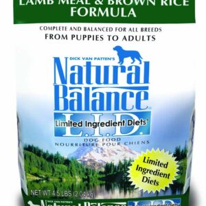 Natural Balance Lid Lamb Meal and Brown Rice Dry Dog Food 4.5Lb