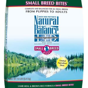 Natural Balance Lid Lamb Meal and Brown Rice Small Breed Bites Dry Dog Food 12Lb