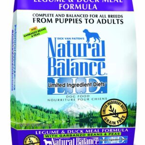 Natural Balance Lid Legume and Duck Meal Dry Dog Food 12Lb