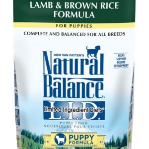 Natural Balance Lid Lamb and Brown Rice Puppy Formula Dry Dog Food 4.5Lb