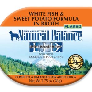 Natural Balance Pet Foods L.I.D White Fish & Sweet Potato in Broth Dog Food 2.75 oz 24 Pack