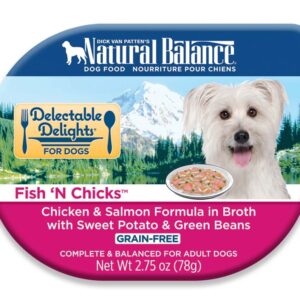 Natural Balance Pet Foods Delectable Delights Fish 'N Chicks in Broth Dog Food 2.75 oz 24 Pack