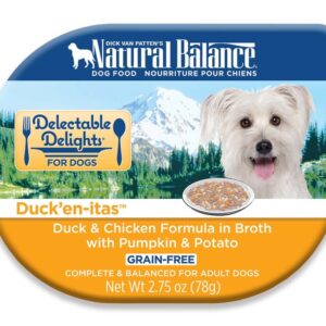 Natural Balance Pet Foods Delectable Delights Duck'en-itas in Broth Dog Food 2.75 oz 24 Pack