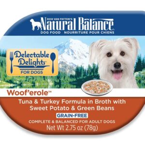 Natural Balance Pet Foods Delectable Delights Woof'erole in Broth Dog Food 2.75 oz 24 Pack